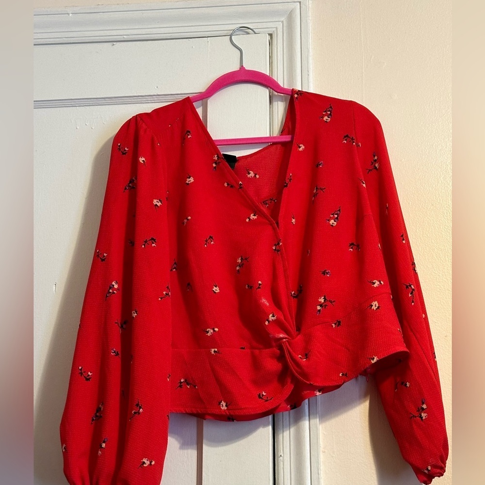 Wild Fable Women's Red and Black Crop-top Size: 1X